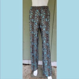 ETCETERA Leopard Print Pants Aqua 8